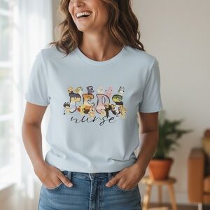 Bluey Dog Peds Nurse Graphic Tee – Cute Pediatric Nurse Shirt